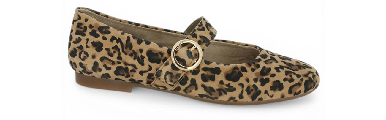 Ballerine léopard grande taille avec boucle